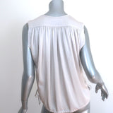 Isabel Marant Etoile Hervey Drawstring-Hem Top Silver Size 34 Sleeveless Blouse