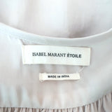 Isabel Marant Etoile Hervey Drawstring-Hem Top Silver Size 34 Sleeveless Blouse