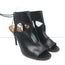Aquazzura Sexy Thing Cutout Booties Black Leather Size 40 Open Toe Heels