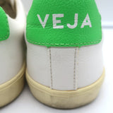 VEJA Esplar Logo Low Top Sneakers White & Absinthe Green Leather Size 38