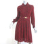 Alice + Olivia Belted Shirt Dress Red Printed Stretch Silk Size Extra Small