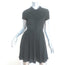 Maje Collared Mini Dress Black Lace-Trimmed Crepe Size 1