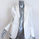 Zadig & Voltaire cream rhinestone star blazer, one-button size 36, authentic pre-owned designer jacket
