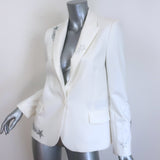 Zadig & Voltaire Victor rhinestone-star blazer, cream viscose blend one-button jacket, pre-owned