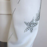 Zadig & Voltaire Victor rhinestone-star blazer in cream, viscose-blend one-button jacket, pre-owned