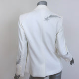 Authentic Zadig & Voltaire rhinestone star blazer in cream, luxury pre-owned one-button women's jacket
