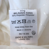 Zadig & Voltaire Victor cream blazer with rhinestone star detail, one-button women's jacket, pre-owned