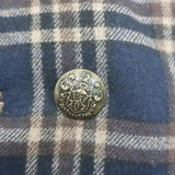 Veronica Beard Oria double-breasted plaid blazer in navy and tan wool-blend, pre-owned and authenticated