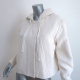 Proenza Schouler White Label Boucle Tweed Hooded Jacket Cream Size Medium