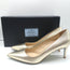 Prada Pumps Gold Metallic Saffiano Leather Size 41 Pointed Toe Heels NEW