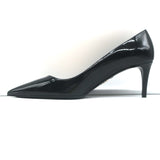Prada Pumps Black Patent Leather Size 41 Pointed Toe Heels NEW