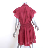 Isabel Marant Etoile Gisele Lace-Trimmed Mini Dress Red Cotton-Blend Size 36