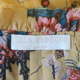 Ulla Johnson Miray Blouse Mustard Floral Print Chiffon Size 14 Long Sleeve Top