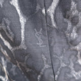 Yves Saint Laurent Dress Gray Leopard Print Silk Size 40 Sleeveless V-Neck
