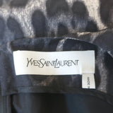 Yves Saint Laurent Dress Gray Leopard Print Silk Size 40 Sleeveless V-Neck