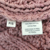 Ulla Johnson Niva Cable Knit Sweater Rosewood Pink Cotton Size Petite/Small NEW
