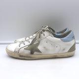 Golden Goose Superstar sneakers in white and blue leather, authentic pre-owned with light wear