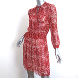 Isabel Marant Etoile Danzig Mini Dress Red Printed Chiffon Size 38