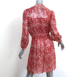 Isabel Marant Etoile Danzig Mini Dress Red Printed Chiffon Size 38