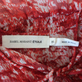 Isabel Marant Etoile Danzig Mini Dress Red Printed Chiffon Size 38