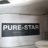 Golden Goose Purestar Low Top Sneakers White & Black Leather Size 43