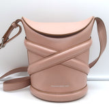 Alexander McQueen Curve Bucket Bag Rose Pink Leather Small Crossbody