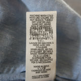 THE GREAT Hemingway Ruffle Collar Top Light Chambray Size 1 Long Sleeve Blouse