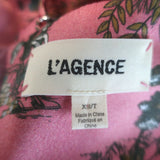 L'Agence Kanata bralette top in mauve Kesi print silk satin, authentic pre-owned, size XS