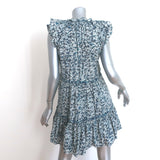Veronica Beard Zee Tiered Mini Dress Blue Batik Print Cotton Size 0