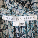 Veronica Beard Zee Tiered Mini Dress Blue Batik Print Cotton Size 0