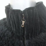 Chanel metallic-embroidered shearling bomber jacket in black and purple, gently worn, pre-owned luxury piece