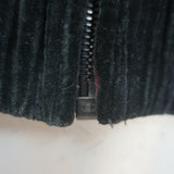 Chanel metallic-embroidered shearling bomber jacket, black with purple accents, authentic pre-owned (size 38)