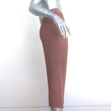 Prada Midi Skirt Dusty Rose/Gold Lurex Ribbed Knit Size 40