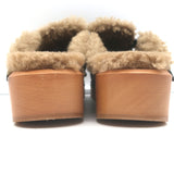 RE/DONE 70s Shearling Clogs Black Nubuck Leather Size 37