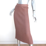 Prada Midi Skirt Dusty Rose/Gold Lurex Ribbed Knit Size 40