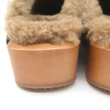 RE/DONE 70s Shearling Clogs Black Nubuck Leather Size 37