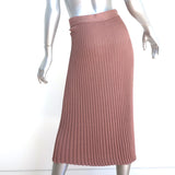 Prada Midi Skirt Dusty Rose/Gold Lurex Ribbed Knit Size 40
