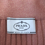 Prada Midi Skirt Dusty Rose/Gold Lurex Ribbed Knit Size 40