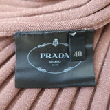 Prada Midi Skirt Dusty Rose/Gold Lurex Ribbed Knit Size 40