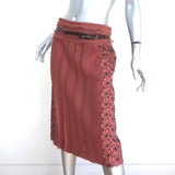 Bottega Veneta Sequined Skirt Dark Pink Embroidered Crepe Size 40