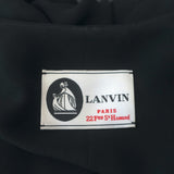 Lanvin Cowl Neck Sleeveless Dress Black Draped Crepe Size 42