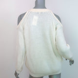 IRO Lineisy Cold-Shoulder Sweater Ivory Alpaca-Blend Knit Size Extra Small NEW