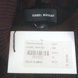 Isabel Marant Zasha Sweater Burgundy Linen-Blend Thin Ribbed Knit Size 36 NEW