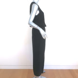 Vince Sleeveless Blouson Maxi Dress Black Silk Jacquard Size Small
