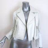 Barneys New York Leather Biker Jacket Cream Size Small