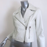 Barneys New York Leather Biker Jacket Cream Size Small