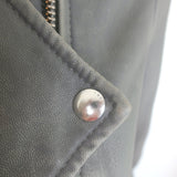 IRO Luigaspe Double-Zip Leather Biker Jacket Gray Size 38