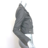 IRO Luigaspe Double-Zip Leather Biker Jacket Gray Size 38