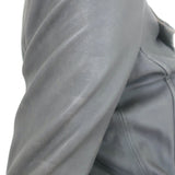 IRO Luigaspe Double-Zip Leather Biker Jacket Gray Size 38