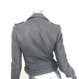 IRO Luigaspe Double-Zip Leather Biker Jacket Gray Size 38